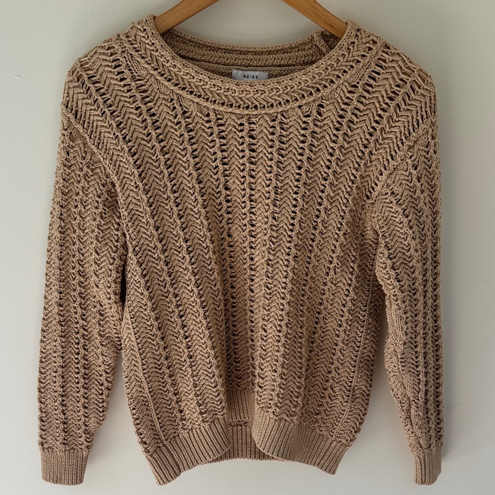 Reiss Silvie Woven Cotton Sweater